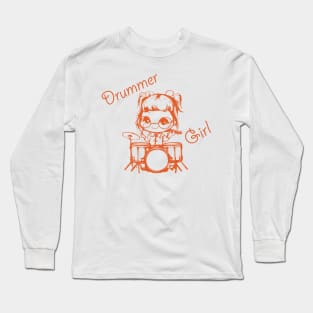 Drummer Girl Long Sleeve T-Shirt